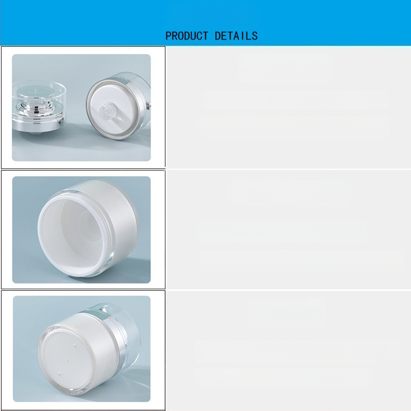 30G zelta vakuuma krējuma pudele Spot 50G pērļu balta preses pudele 100G akrila krējuma pudele