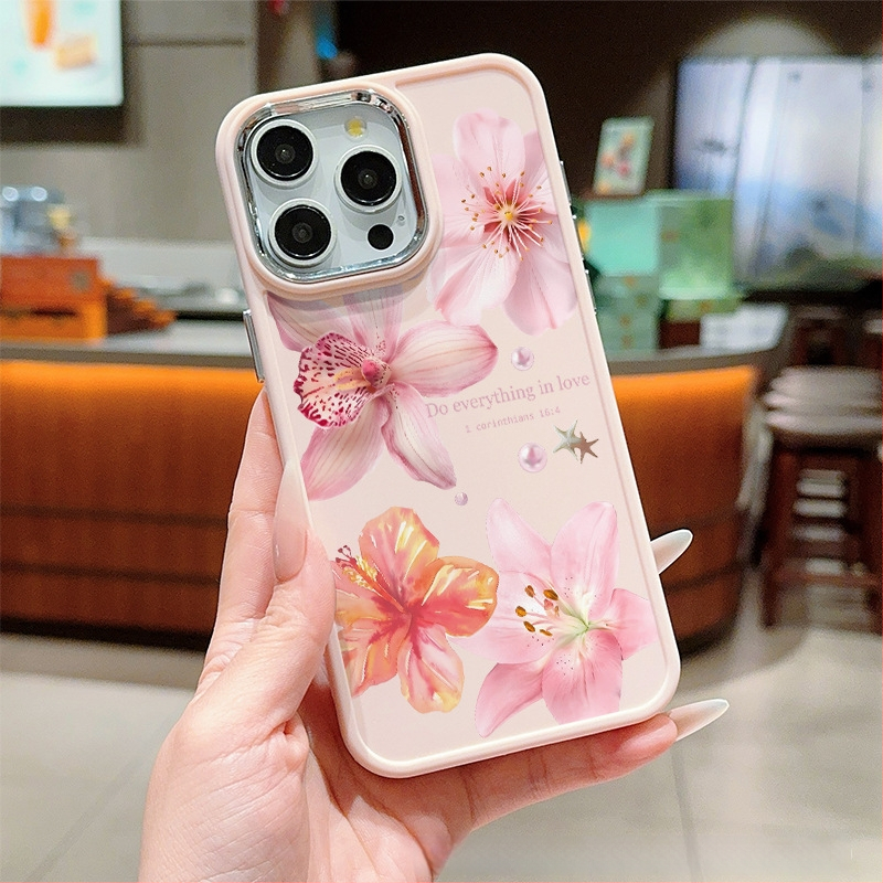 Розов Лили Лотос, подходящ за Iphone 11/12/13, калъф за мобилен телефон Promax за Apple 14/15/16, защитен калъф