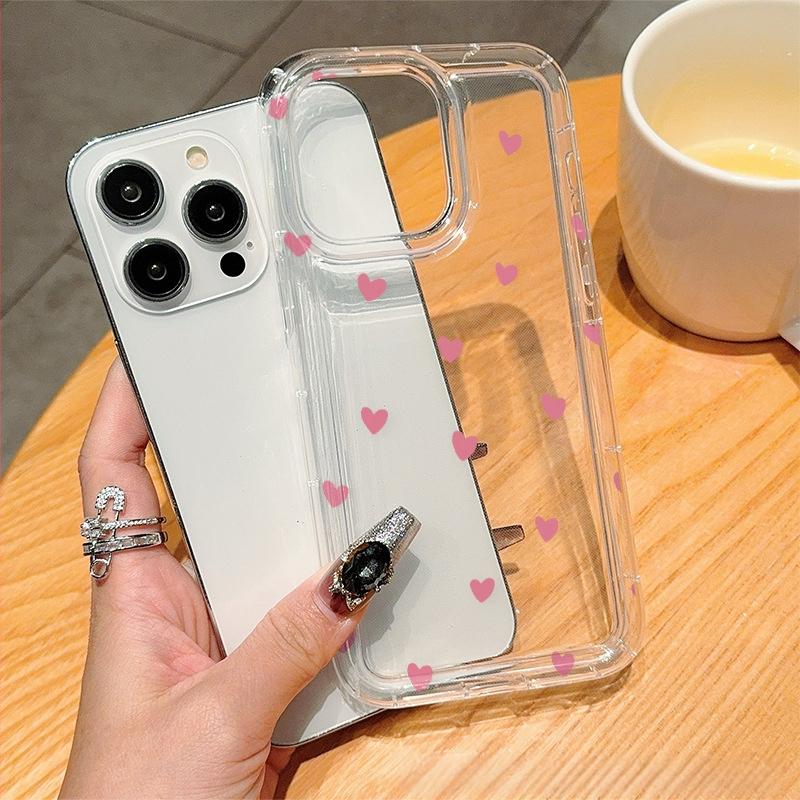 Pilnekrāna mazs mīlestība pret Apple 15 mobilā tālruņa maciņu iphone14promax pretkritienu mīkstas gumijas 13/12/11 gaisa spilvens