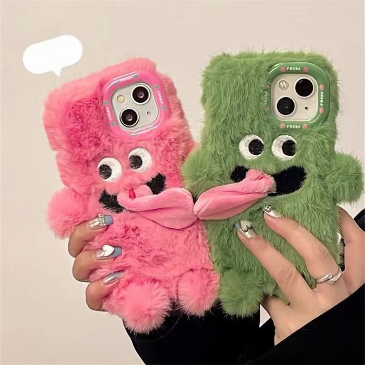 Pehme tikandiga kolmemõõtmeline keel iPhone12Pro koomiksiõun 14Promaxi peene auguga armas