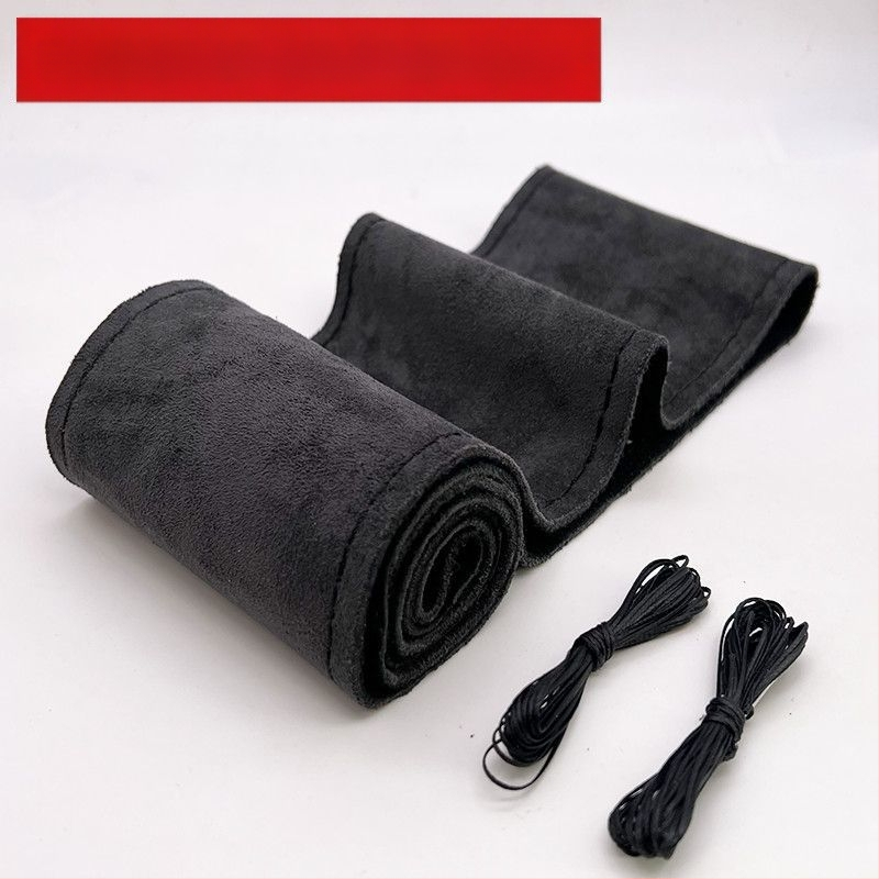 Navlaka za volan automobila, ručno šivana brušena koža, univerzalna plišana navlaka za ručku za četiri godišnja doba, neklizajuća navlaka za ručku koja upija znoj