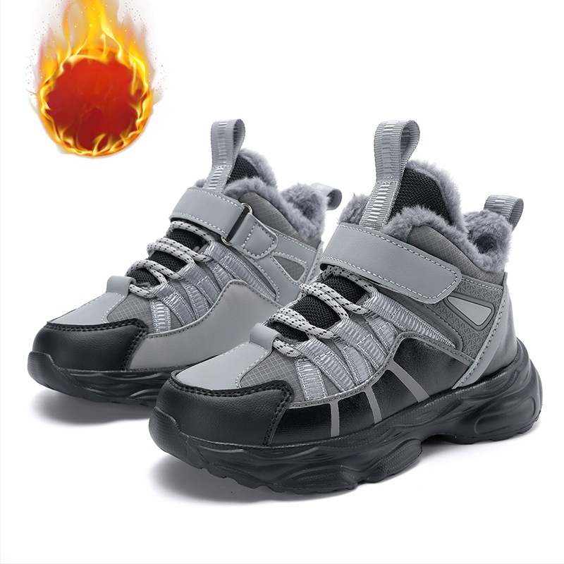 Detské bavlnené topánky Zima 2024 Nové chlapčenské bavlnené topánky s flísovou podšívkou Veľké detské horolezecké outdoorové teplé tenisky