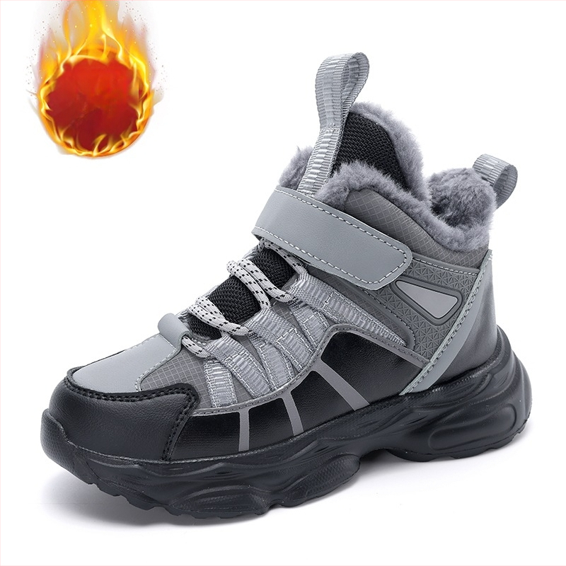 Detské bavlnené topánky Zima 2024 Nové chlapčenské bavlnené topánky s flísovou podšívkou Veľké detské horolezecké outdoorové teplé tenisky