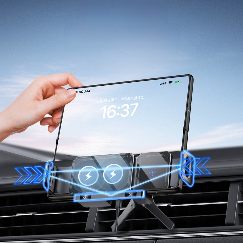 Sulankstomas ekranas mobiliojo telefono automobilinis laikiklis 2025 m. naujas belaidis įkrovimas, skirtas „Huawei X5 Samsung“ fiksuotam navigacijos laikikliui