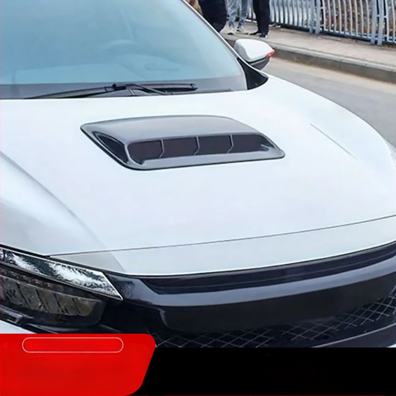 Gamintojo tiekiami lapo formos automobilio asmeniniai oro išleidimo angos gaubto papuošimai, padirbti oro išleidimo angos lipdukai, modifikuojantys gaubtą