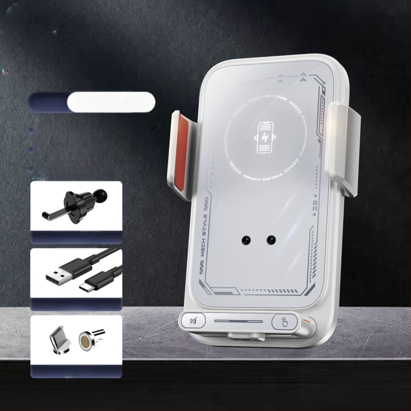 Automobilinis mobiliojo telefono laikiklis su navigacija, oro išleidimo anga, elektrinis, besisukantis, magnetinis, belaidis automobilio įkroviklis