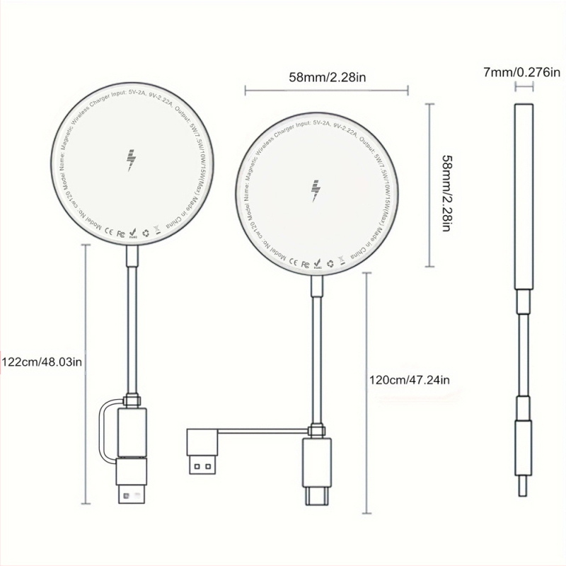 Bezvadu uzlāde Magsafe15W magnētiskā ātrā uzlāde jostas līnija Maiņstrāvas divu portu divi vienā īpaši plāns magnētiskais bezvadu lādētājs