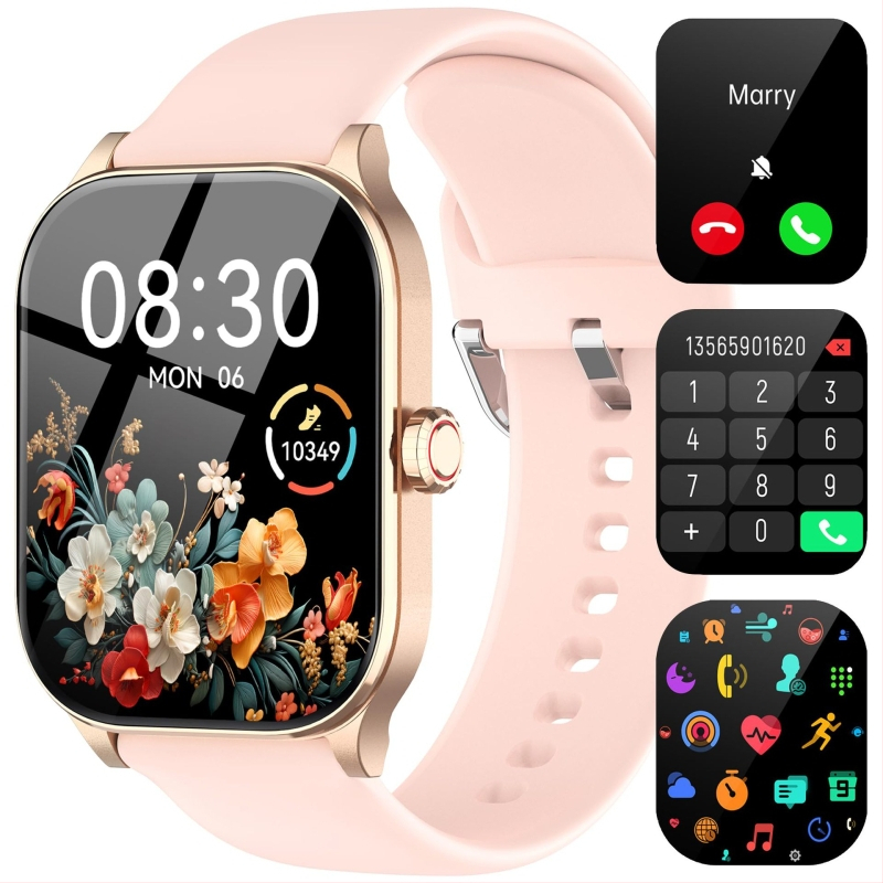 Užsienio prekybos karšto pardavimo madingas išmanusis laikrodis vyrams ir moterims „Bluetooth“ skambučiams, širdies ritmo, miego, sveikatos stebėjimo, mankštos laikrodis