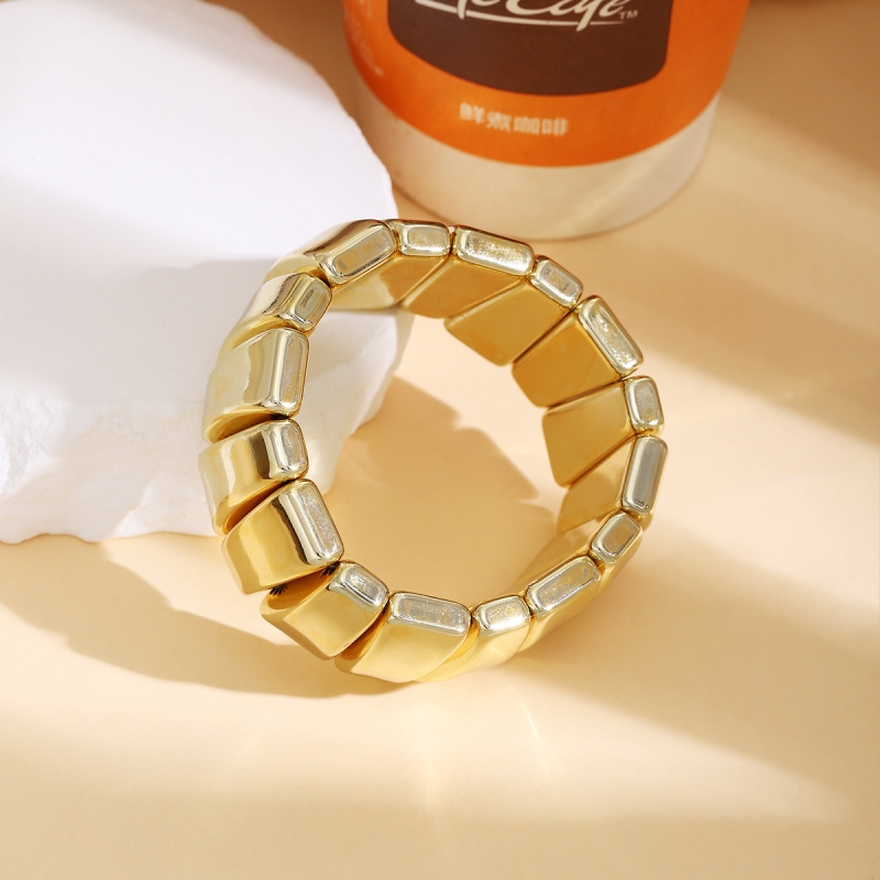 Eiropas un Amerikas viegla, grezna, augstas klases metāla stila, moderna, eleganta rokassprādze ceļošanai uz darbu un mājām, personalizēta, plata zelta un sudraba rokassprādze pārrobežu ceļošanai