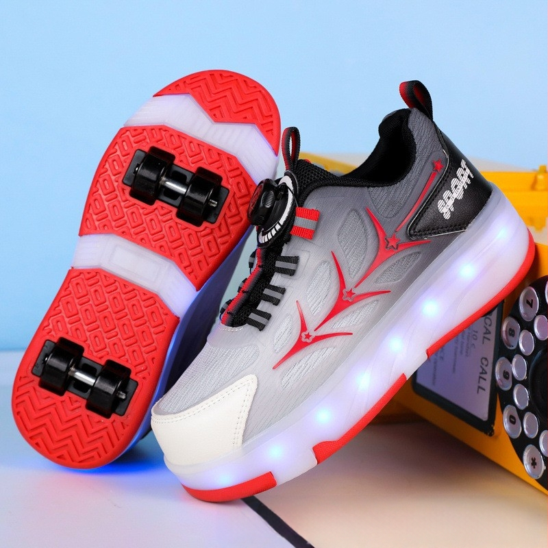 Ролкови кънки на четири колела за момчета, летни спортни ролкови кънки за момчета, светещи ученически обувки