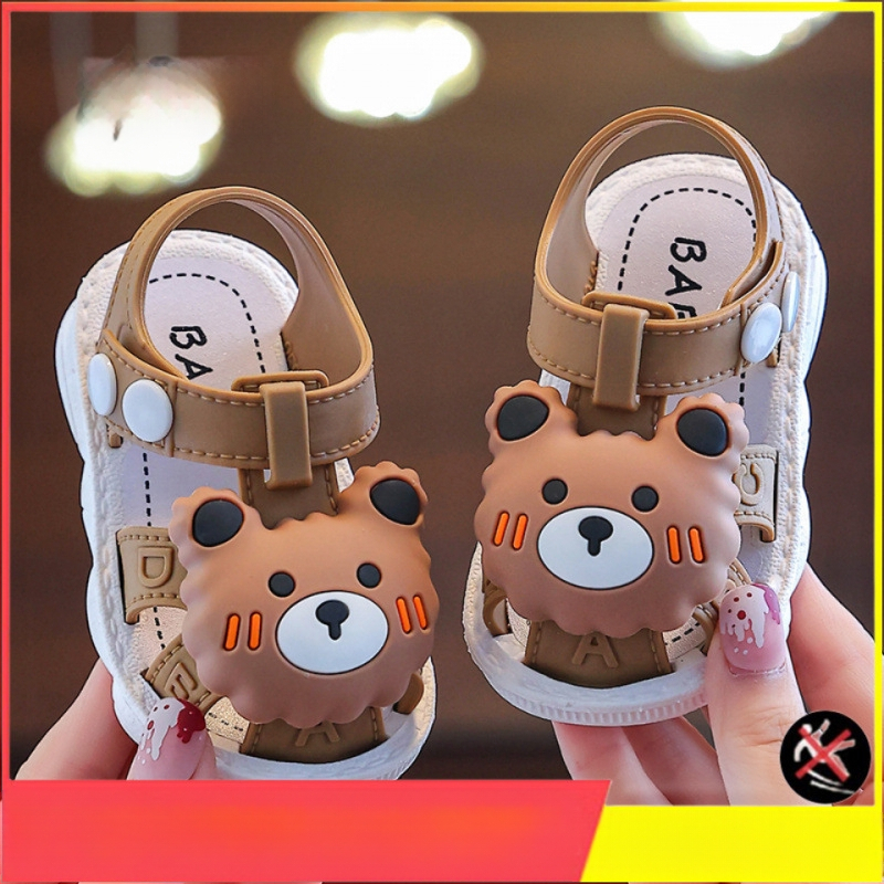 Bērnu vasaras apavi 0-3 gadus veciem mazuļiem, jaukas multfilmas stila neslīdošas, ūdensnecaurlaidīgas, mīkstas, elpojošas sandales ar purngalu.