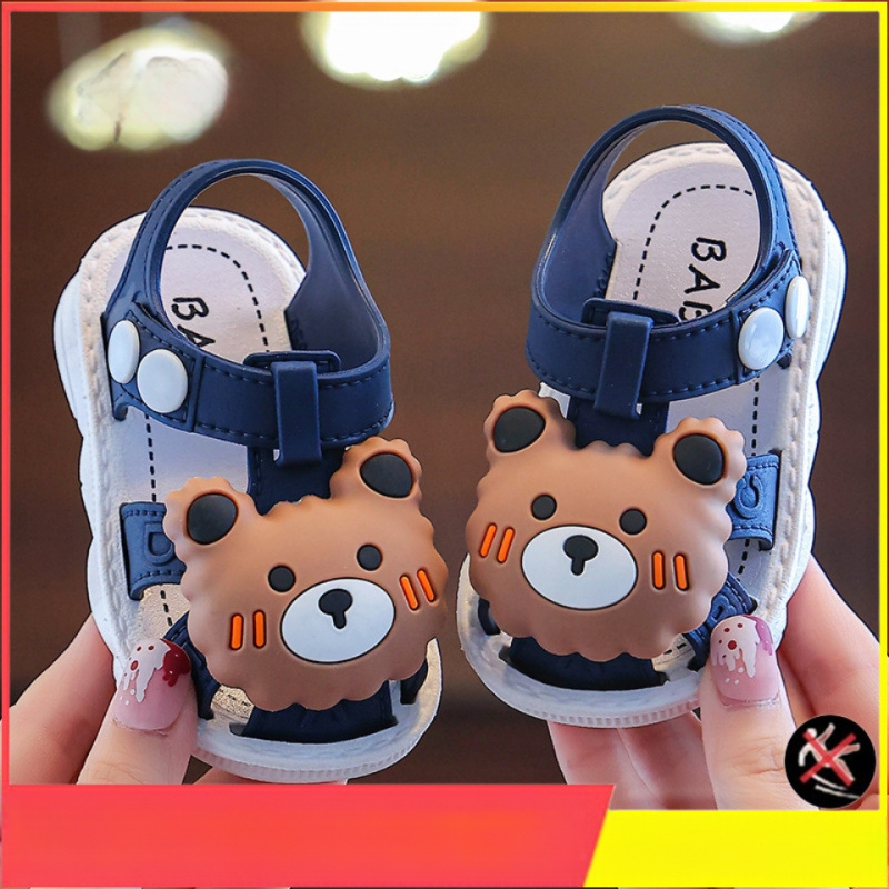 Bērnu vasaras apavi 0-3 gadus veciem mazuļiem, jaukas multfilmas stila neslīdošas, ūdensnecaurlaidīgas, mīkstas, elpojošas sandales ar purngalu.