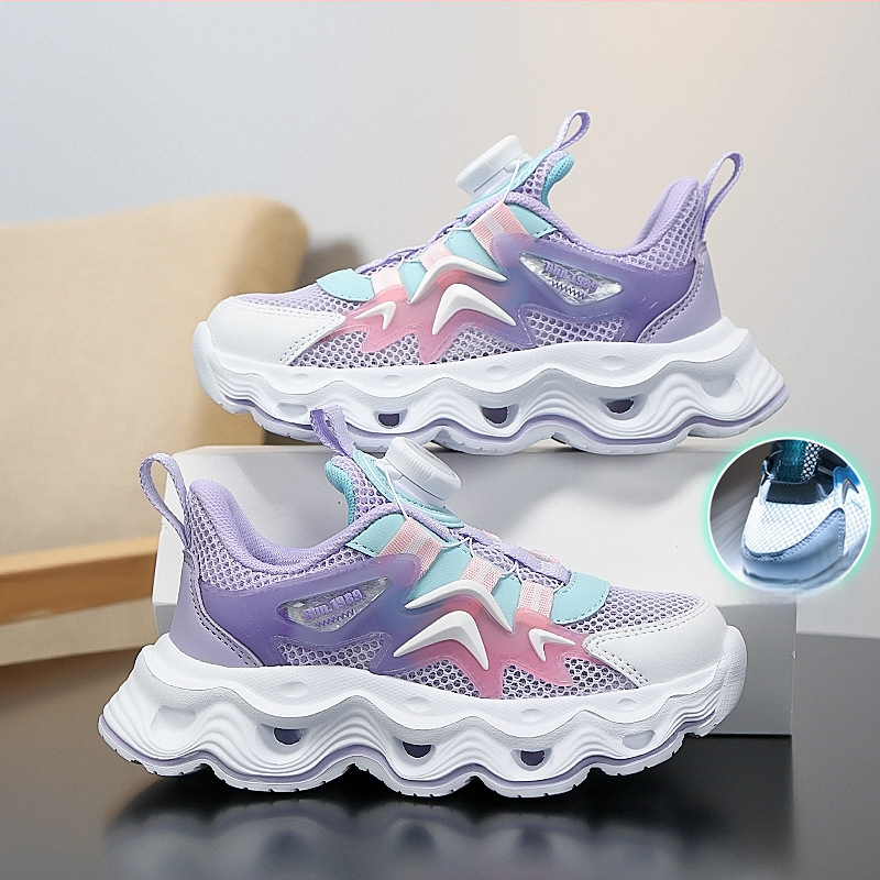 Спортни обувки за момчета 2025 Нови летни изрязани единични мрежести дишащи леки меки подметки детски маратонки за бягане за момичета