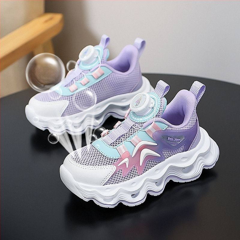 Спортни обувки за момчета 2025 Нови летни изрязани единични мрежести дишащи леки меки подметки детски маратонки за бягане за момичета