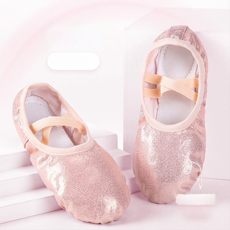 Bērnu deju apavi meitenēm baleta treniņu apavi ar mīkstu zoli bērnu ķīniešu priekšnesuma fliteriem varavīksnes gradienta kaķa nagu apavi