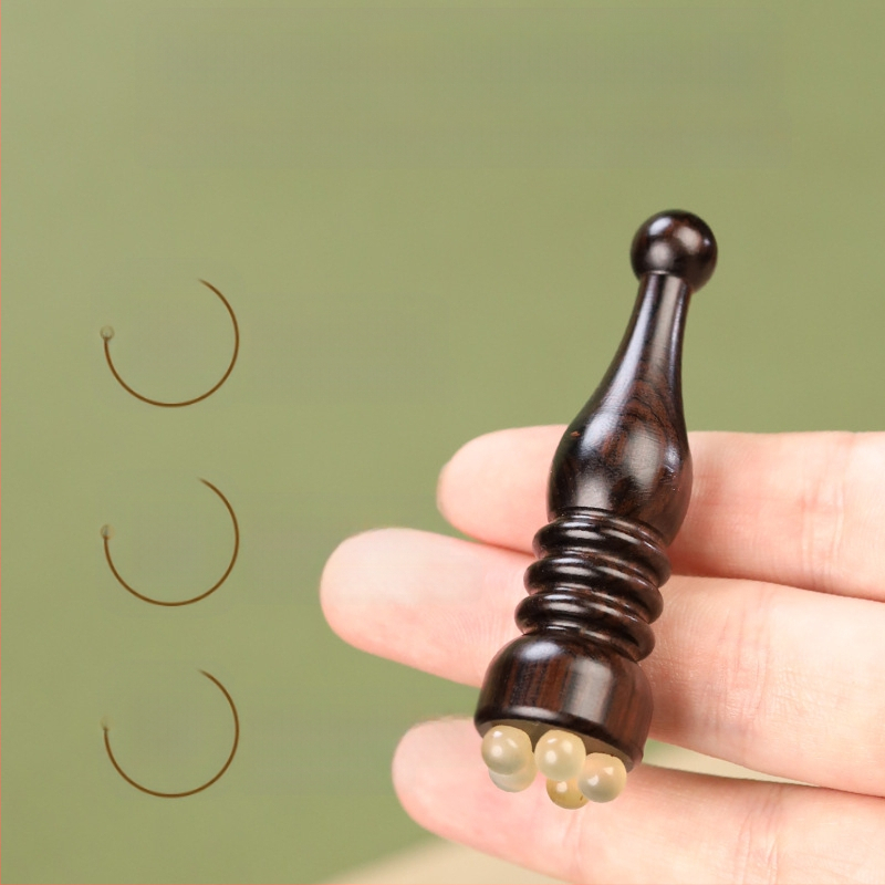 Satin Rosewood Pagoda Small Lotus Eye Masažas Stick Rag Veido Masažuoklis Sausgyslių Traukimo Akupunktūros Odos Priežiūros Įrankis