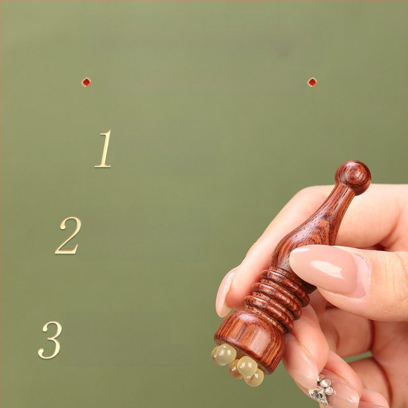 Satin Rosewood Pagoda Small Lotus Eye Masažas Stick Rag Veido Masažuoklis Sausgyslių Traukimo Akupunktūros Odos Priežiūros Įrankis