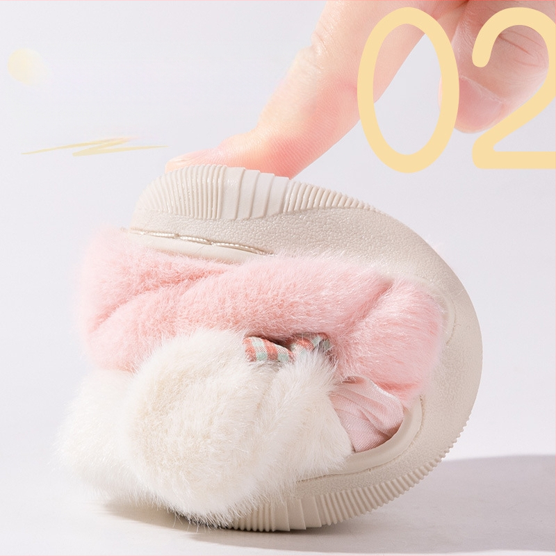 Ziemas vairumtirdzniecības multfilmu bērnu bantīšu truša kokvilnas apavi bērniem mazuļa iekštelpu soma ar siltām mājas kokvilnas čībām