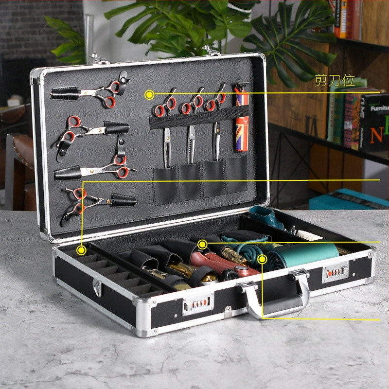 Karinė daugiafunkcinė aliuminio kirpyklos dėžė, speciali kirpyklos lauko įrankių dėžė, kirpyklos dėžė