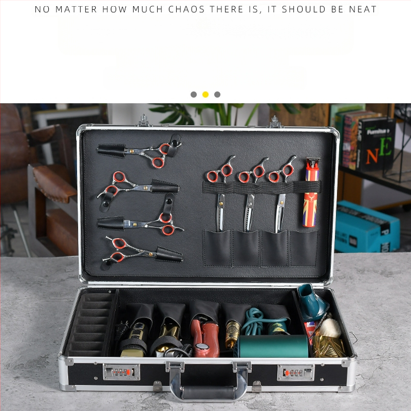 Karinė daugiafunkcinė aliuminio kirpyklos dėžė, speciali kirpyklos lauko įrankių dėžė, kirpyklos dėžė