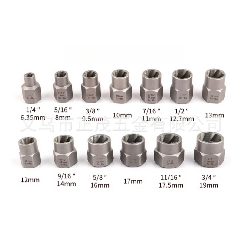 14 dalių komplektinė veržlė, aukštas atmušėjas, priešdantinė įvorė, slankiojanti įvorė, varžtas, pažeista veržlė, veržlės atmušėjas