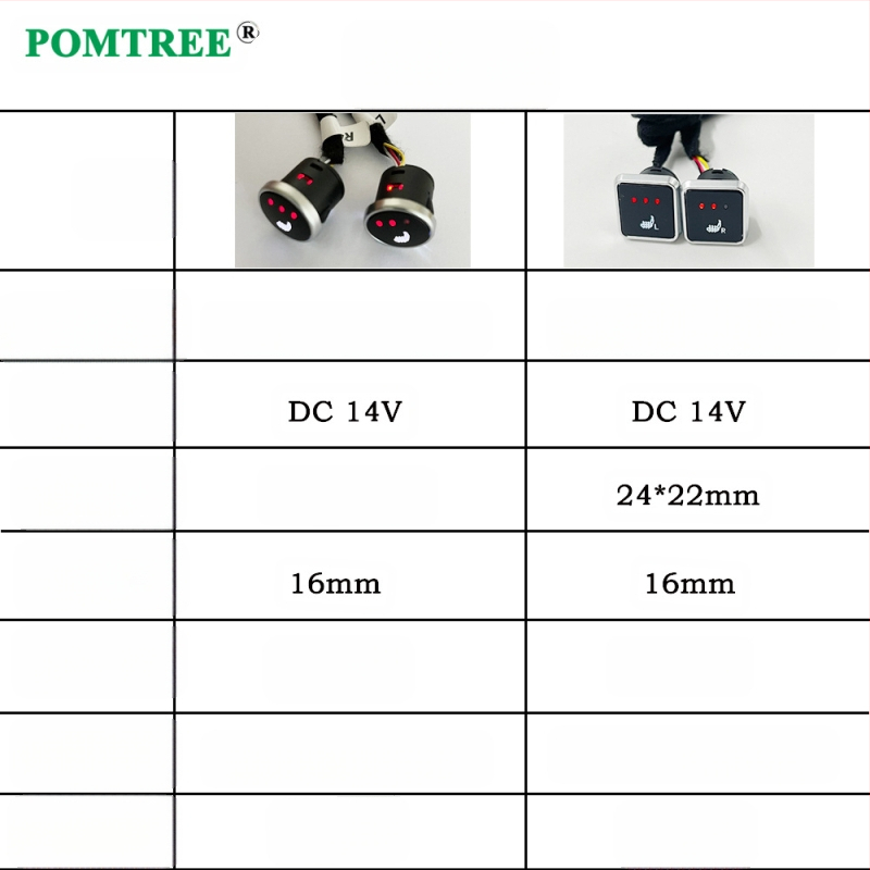 Neutralaus modelio automobilio sėdynės šildytuvas su 12 V mini trijų greičių atminties jungikliu, 25 W lydinio vielos šildymo kilimėliu