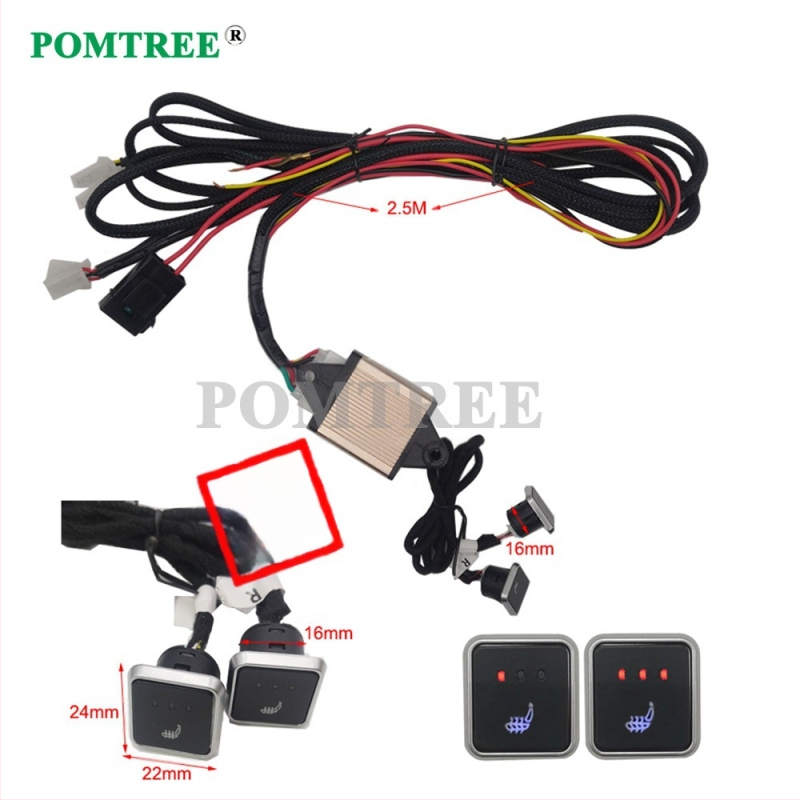 Neutralaus modelio automobilio sėdynės šildytuvas su 12 V mini trijų greičių atminties jungikliu, 25 W lydinio vielos šildymo kilimėliu