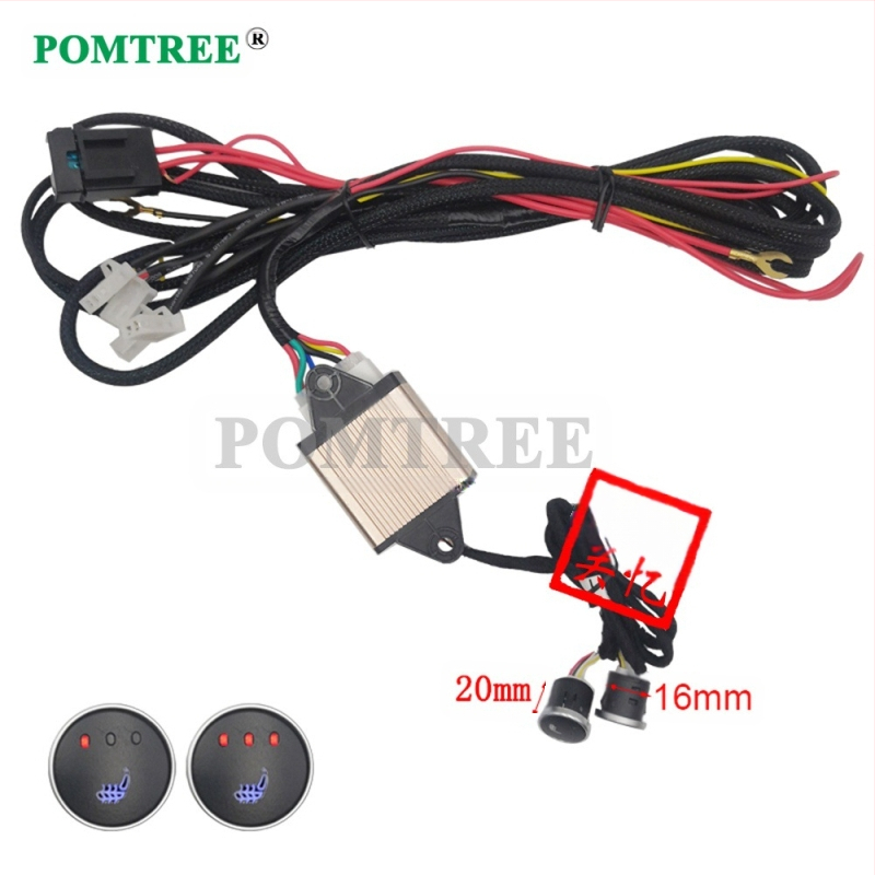 Neutralaus modelio automobilio sėdynės šildytuvas su 12 V mini trijų greičių atminties jungikliu, 25 W lydinio vielos šildymo kilimėliu