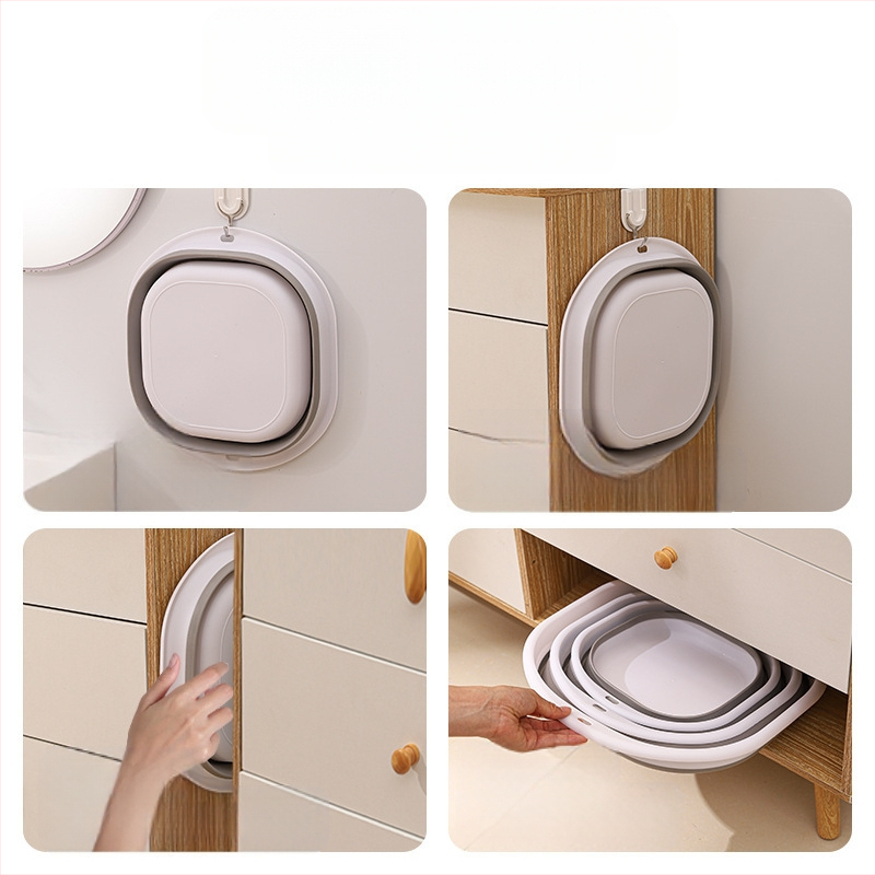 Nešiojamas silikoninis sulankstomas praustuvas, didelis sutankintas daržovių plovimo praustuvas, studentų bendrabučio plastikinis pėdų plovimo praustuvas, veido plovimo daugiafunkcis praustuvas