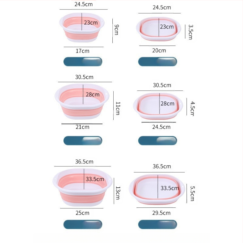 Nešiojamas silikoninis sulankstomas praustuvas, didelis sutankintas daržovių plovimo praustuvas, studentų bendrabučio plastikinis pėdų plovimo praustuvas, veido plovimo daugiafunkcis praustuvas
