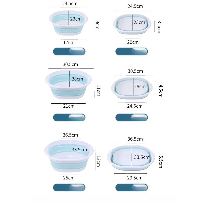 Nešiojamas silikoninis sulankstomas praustuvas, didelis sutankintas daržovių plovimo praustuvas, studentų bendrabučio plastikinis pėdų plovimo praustuvas, veido plovimo daugiafunkcis praustuvas