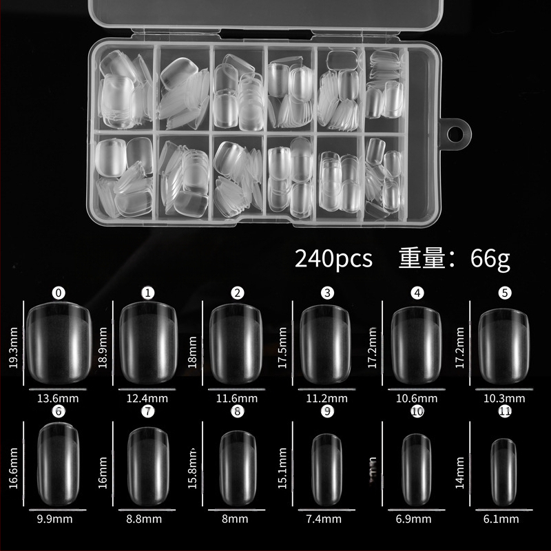 Лак за нокти сгъваем безшевен лист за нокти, гланцово матирано ултратънко удължаване на фалшиви нокти, 240 броя, кутия с лист за нокти