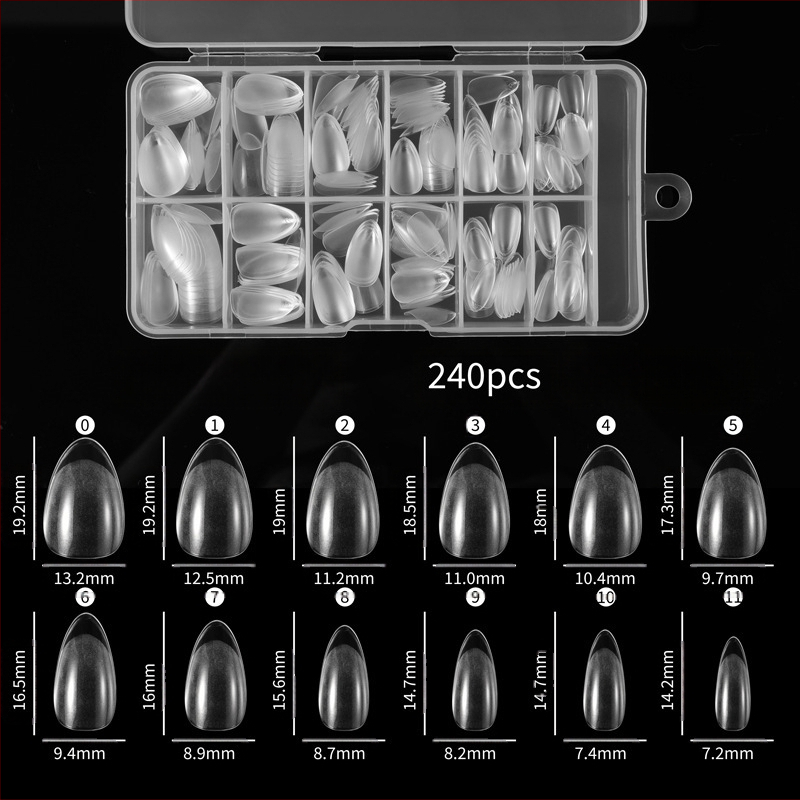 Лак за нокти сгъваем безшевен лист за нокти, гланцово матирано ултратънко удължаване на фалшиви нокти, 240 броя, кутия с лист за нокти