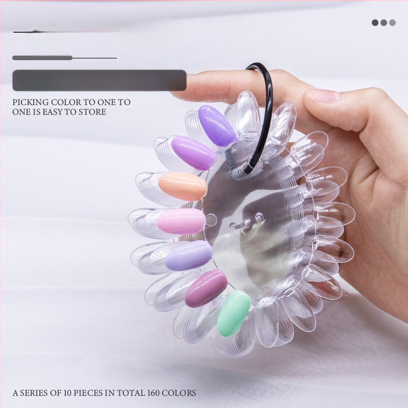 Овална цветна карта за форми за нокти, 16 цвята, малка овална цветна карта за нокти, цветна карта за нокти
