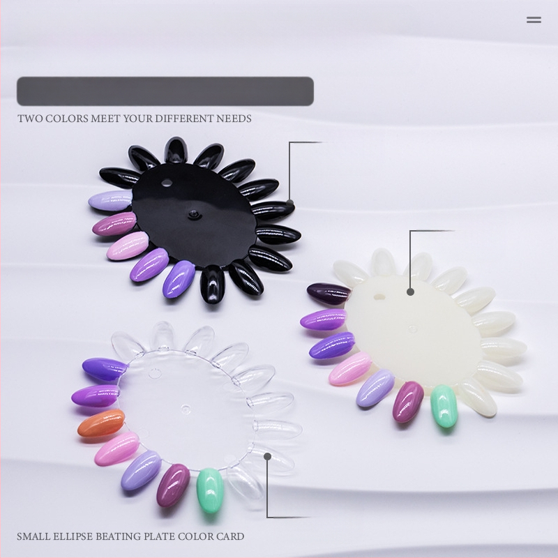 Овална цветна карта за форми за нокти, 16 цвята, малка овална цветна карта за нокти, цветна карта за нокти