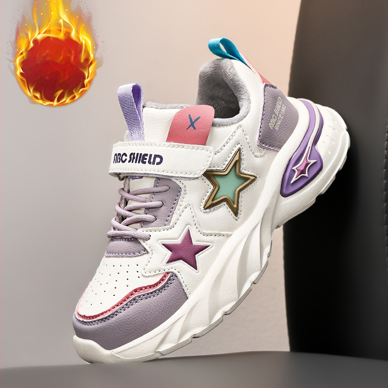 Bērnu apavi zēniem un meitenēm, dēļu apavi 2024. gada jauni rudens un ziemas flīsa oderēti vienvietīgi silti divi kokvilnas apavi skolēniem bērnu ikdienas apavi