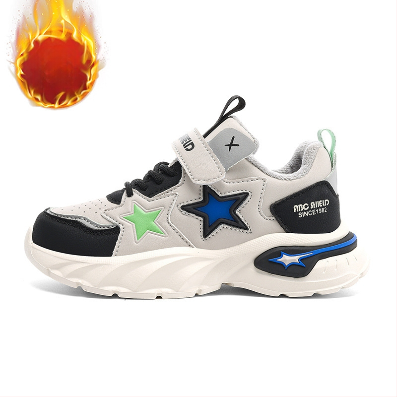 Bērnu apavi zēniem un meitenēm, dēļu apavi 2024. gada jauni rudens un ziemas flīsa oderēti vienvietīgi silti divi kokvilnas apavi skolēniem bērnu ikdienas apavi