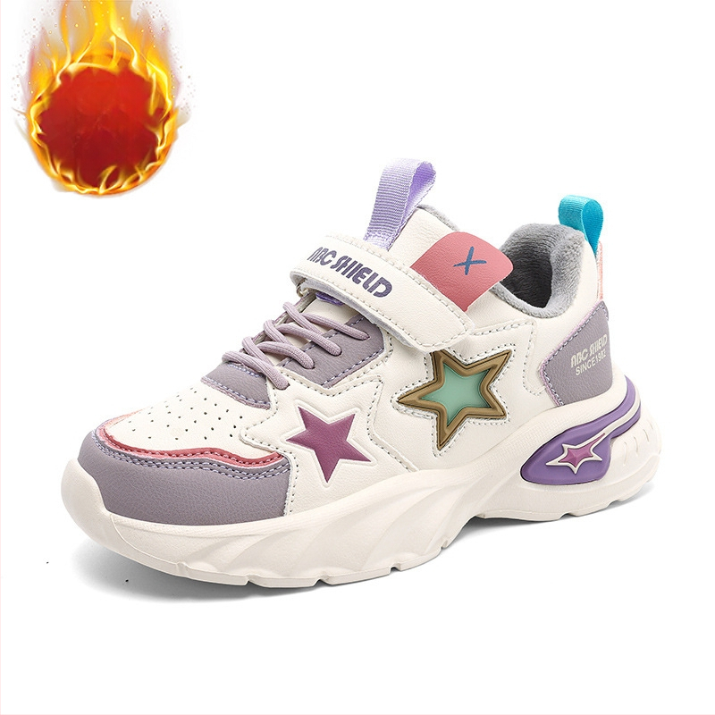 Bērnu apavi zēniem un meitenēm, dēļu apavi 2024. gada jauni rudens un ziemas flīsa oderēti vienvietīgi silti divi kokvilnas apavi skolēniem bērnu ikdienas apavi