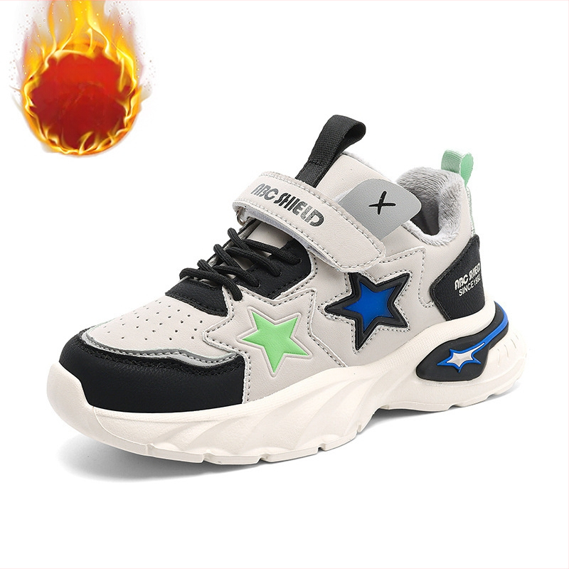 Bērnu apavi zēniem un meitenēm, dēļu apavi 2024. gada jauni rudens un ziemas flīsa oderēti vienvietīgi silti divi kokvilnas apavi skolēniem bērnu ikdienas apavi