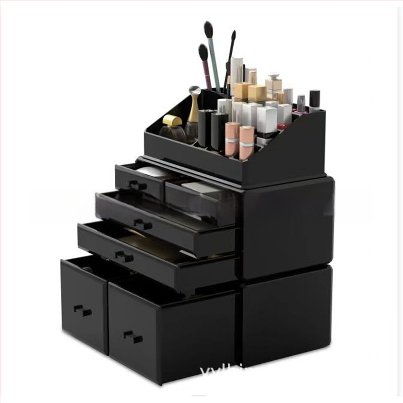 Kosmetikos laikymo dėžutė, lūpų dažų laikymo lentynėlė, odos priežiūros priemonių laikymo lentynėlė, pažangi dulkėms atspari darbalaukio spintelė, persirengimo dėžutė