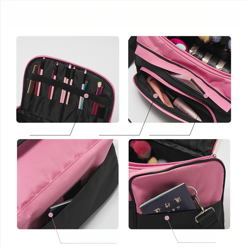 Чанта за грим с множество четки, преносима за жени с голям капацитет, професионална чанта за гримьор и съхранение на грим, инструмент за татуировки