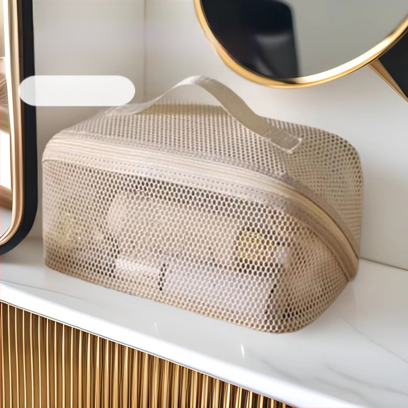 Трансгранична нова мрежеста козметична чанта с голям капацитет за жени, висок клас, преносима многофункционална чанта за съхранение на тоалетни принадлежности за пътуване