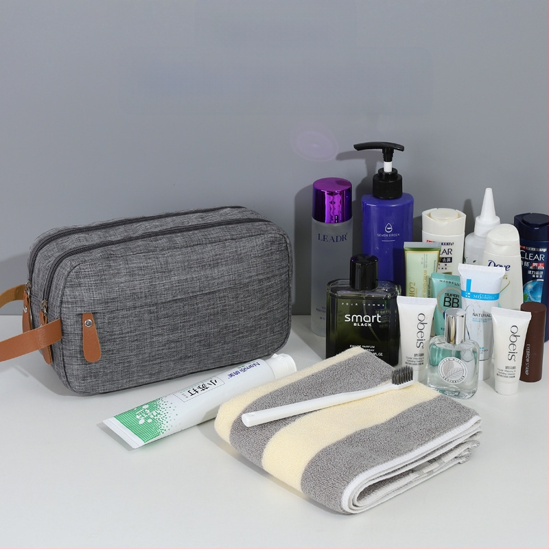 Катионна чанта за съхранение на път, разделена тоалетна чанта, преносима козметична чанта с голям капацитет за мъже, бизнес пътувания