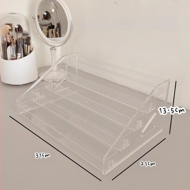 Козметичен рафт, кутия за съхранение на плот, чиния за червило, сенки за очи, грим, тоалетка, акрилна рафта, изложба, Уанг Сяоксианг