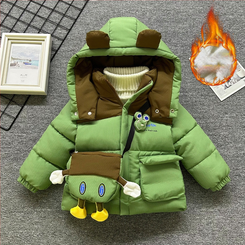 Dječji pamučni kaput za bebe 2024. Zimska odjeća, kaput od čistog pamuka, slatki topli pamučni kaput za dječake, podstavljen flisom, zadebljani kaput
