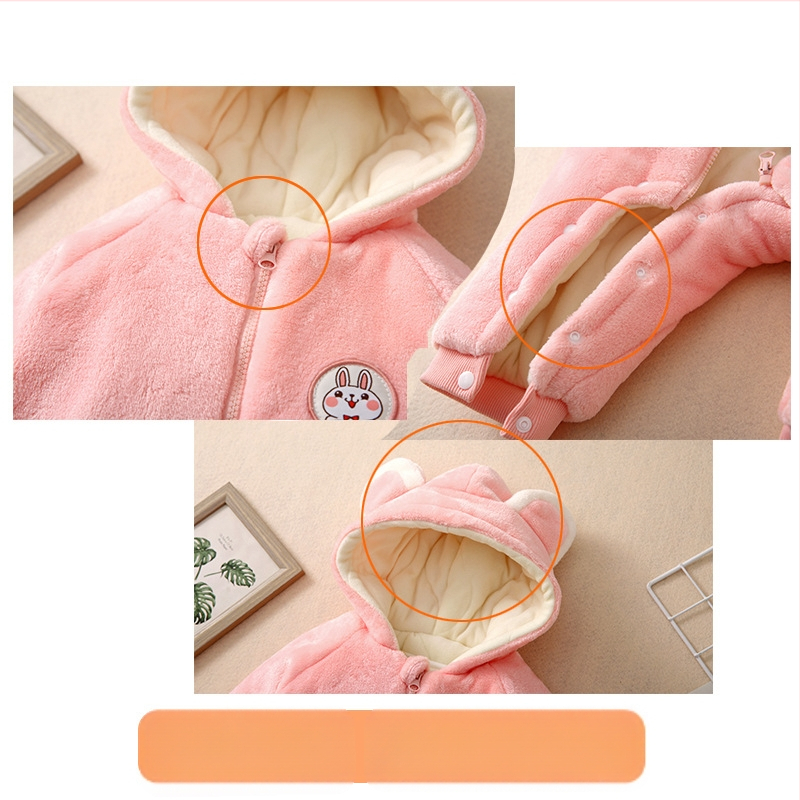 Xinyi mazuļu kombinezons vīriešu un sieviešu mazuļu kapuces kombinezons rudens un ziemas biezs silts jaundzimušo izbraucienu kombinezons