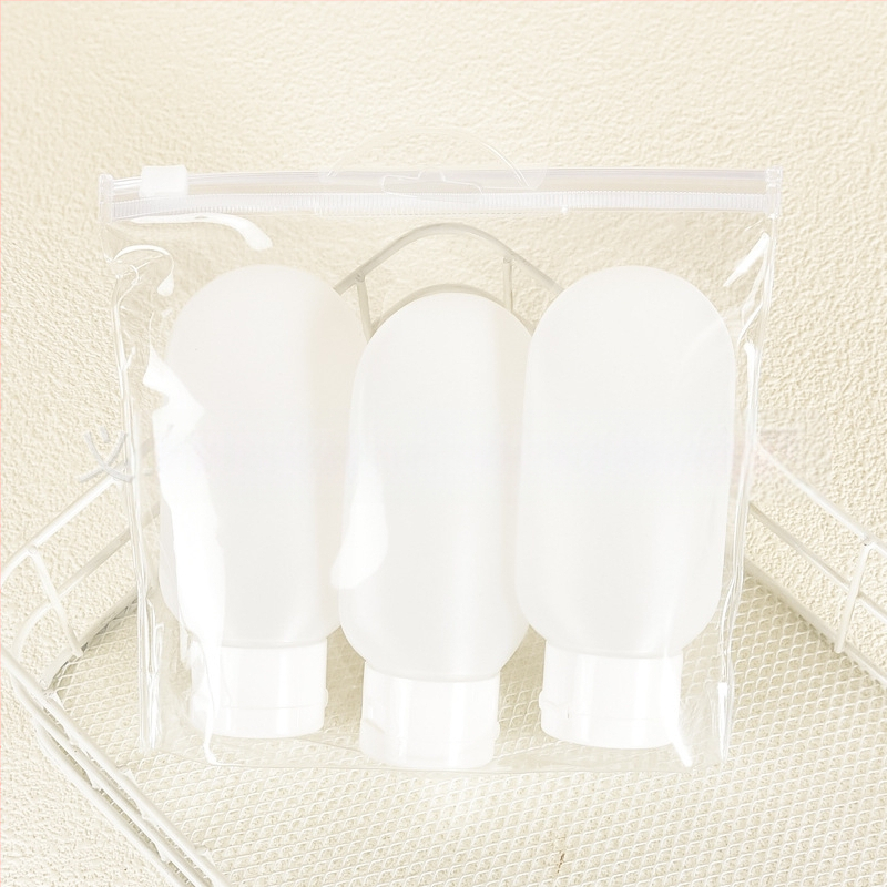 Kelioninis buteliukas su apverstu spalvotu buteliuku, pūsto liejimo būdu, tuščias buteliukas, minkštas plastikinis, 60 ml emulsinis kelioninis buteliukas su buteliuku