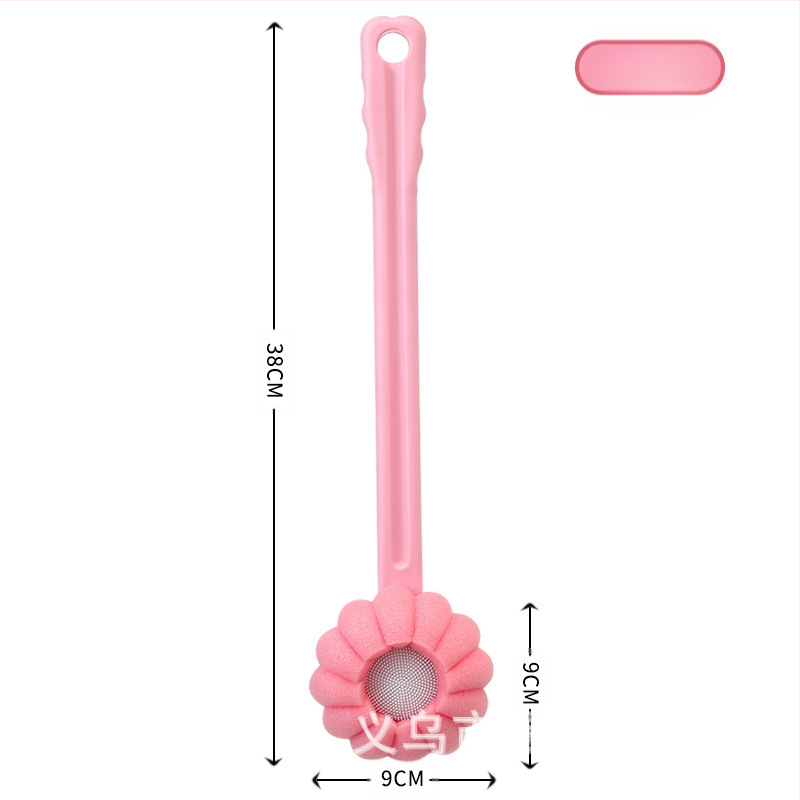 Четка за вана и вана с дълга дръжка, масаж на гърба без нужда от помощ, гъбена четка за вана, масажна четка за гръб, ексфолиращ артефакт