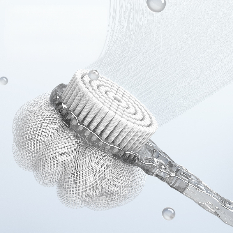 Четка за баня с търкане на гърба не изисква дълга дръжка, мека четка, двустранна четка за баня, кал за премахване на пепел, артефакт от гърба на четката за баня