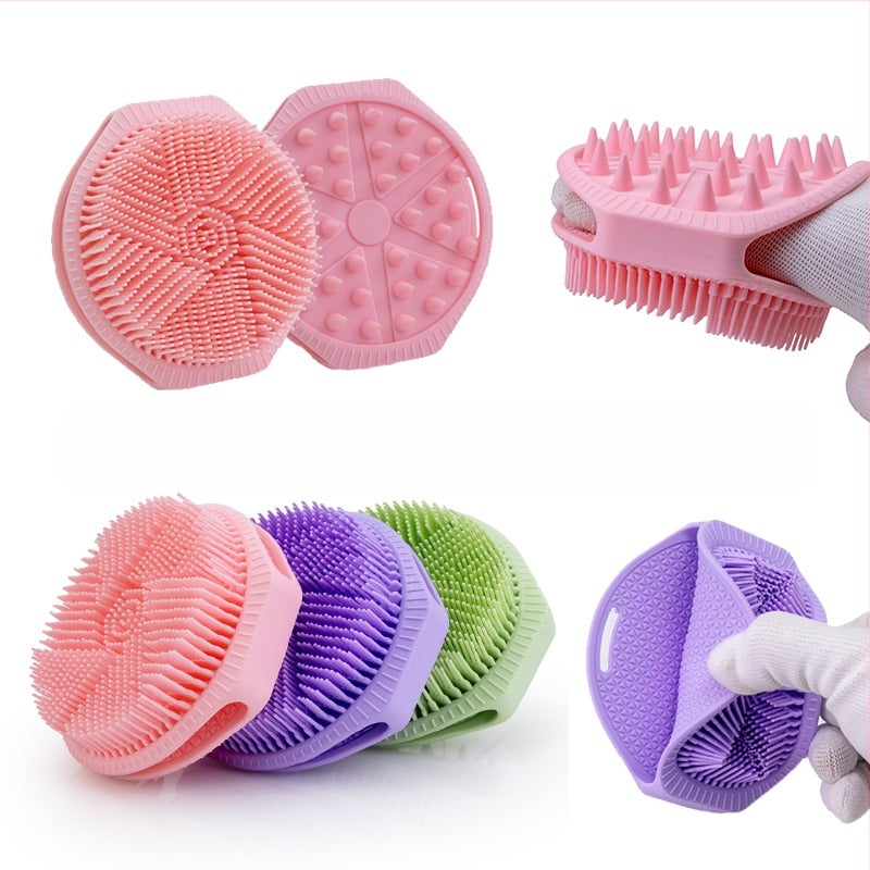 Силиконова четка за вана Amazon explosions, масажна четка за вана, артефакт, двустранна четка за почистване на шампоан, фабричен аутлет